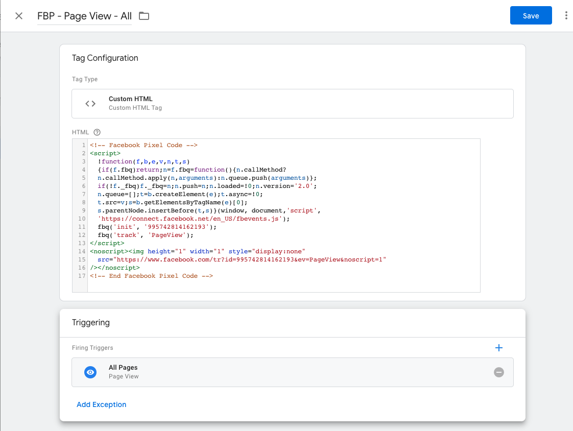 Google Tag Manager: a Facebook Pixel integrációja